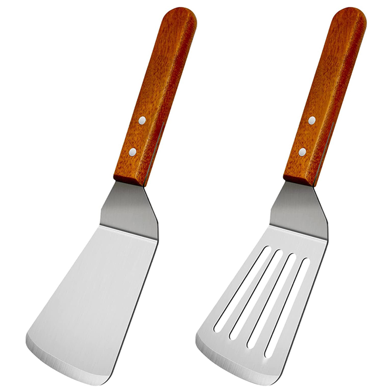Okonomiyaki Spatula - 2 Chiếc Kim Loại Thìa Bộ