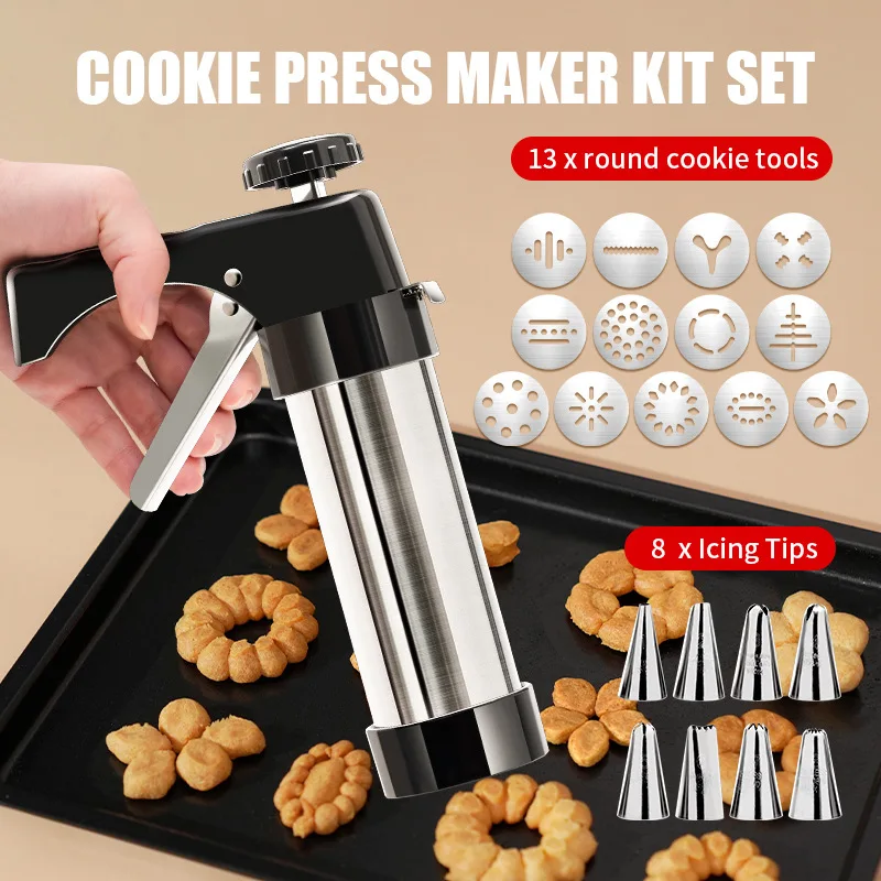Cookie Press Gun Kit Stainless - đánh giá và giá Churros Maker Gun