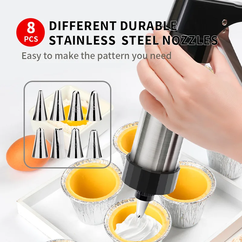 Cookie Press Gun Kit Stainless - đánh giá và giá Churros Maker Gun