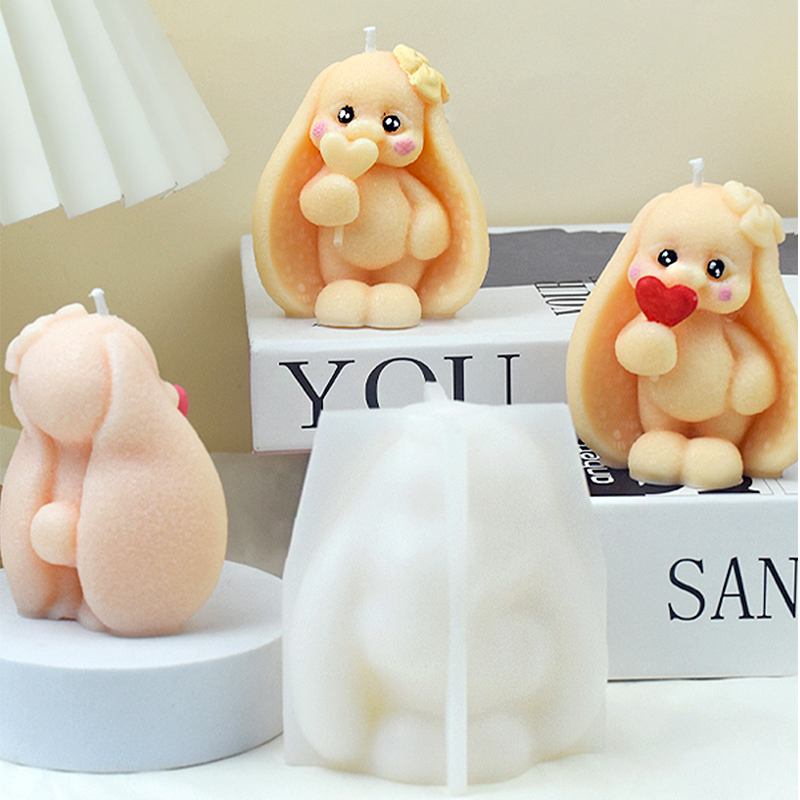 3D Long-eared Rabbit Silicone  - đánh giá và giá Bunny Cake Mold