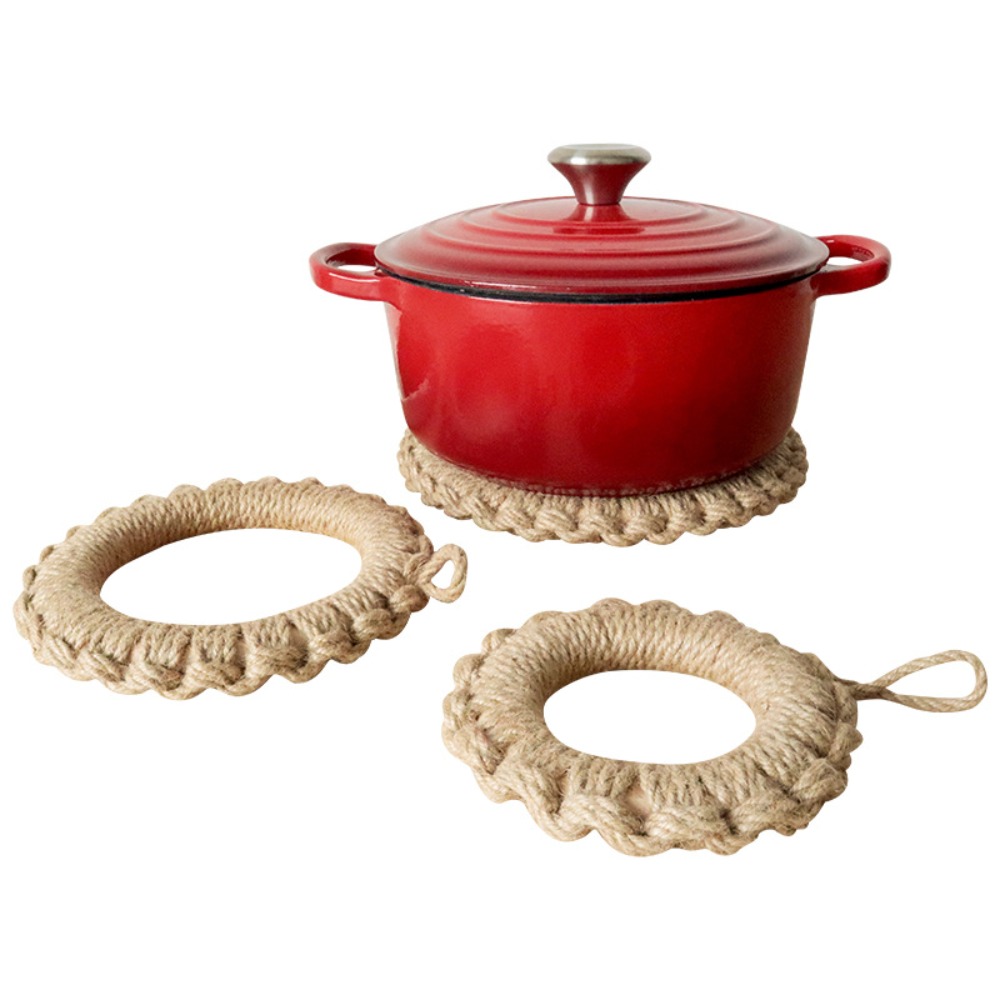 2Pcs Rustic Jute Woven Trivets - đánh giá và giá Cast Iron Corn