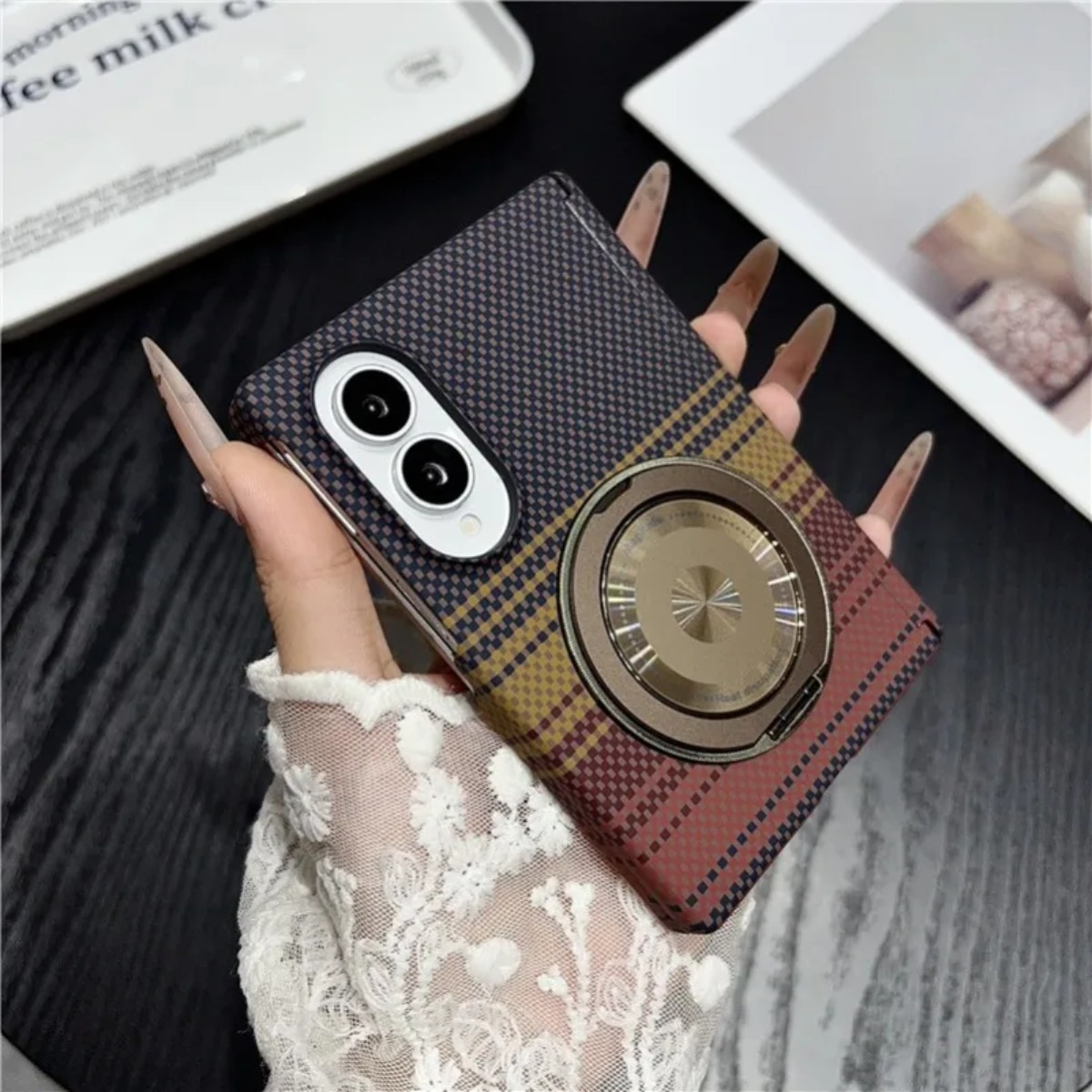 Carbon Fiber leather 360 Brack - đánh giá và giá Taco Stand Holder