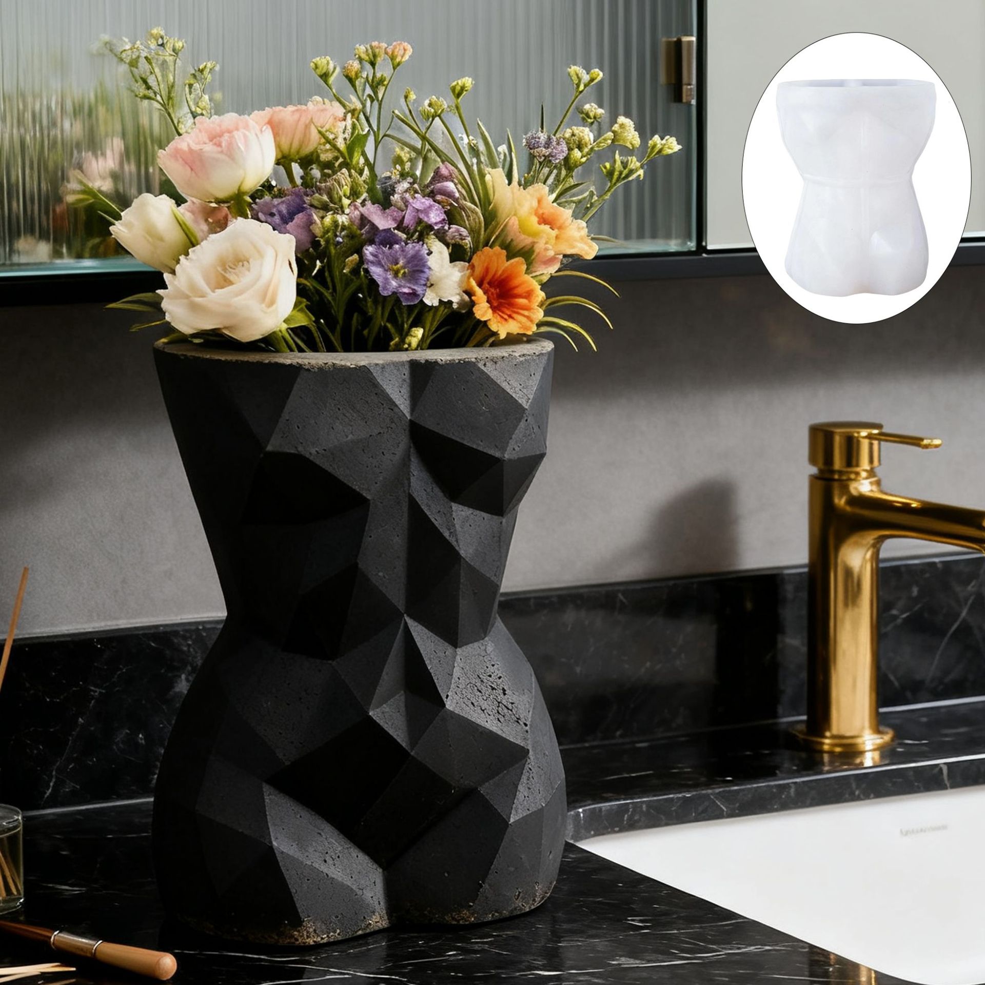3D Geometric Female Body Flowe - đánh giá và giá Potsticker Mold
