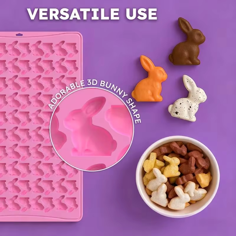 100Grid Silicone Rabbit Gummy  - đánh giá và giá Bunny Cake Mold